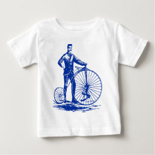 Mann mit Penny Farthing - Navy Baby T-shirt