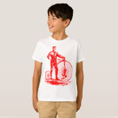 Mann mit Penny Farthing - Rot T-Shirt (Vorne ganz)