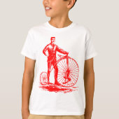 Mann mit Penny Farthing - Rot T-Shirt (Vorderseite)