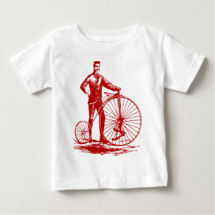 Mann mit Penny Farthing - Rubinrot Baby T-shirt