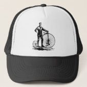 Mann mit Penny Farthing - Schwarz Truckerkappe (Vorderseite)
