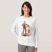 Mann mit Penny Farthing - Walnut Brown T-Shirt (Vorne ganz)