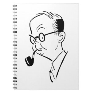 Mann mit Pfeife Notizblock