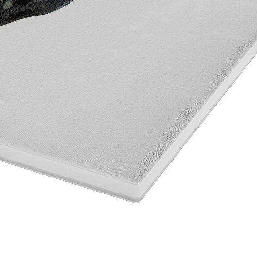 Mann mit Pferdehellglas-Schneidplatte Schneidebrett (Ecke)