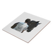 Mann mit Pferdehellgraben, Keramik Fliese (Seite)