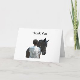 Mann mit Pferdelicht Danke Grußkarte Karte