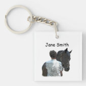 Mann mit Pferdeschlitten Akryllischer Schlüsselanh Schlüsselanhänger (Vorderseite)