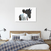 Mann mit Pferdeschlitten Leinwand Print (Insitu (Schlafzimmer))
