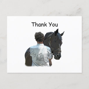 Mann mit Pferdeschlittenkarte Postkarte