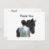 Mann mit Pferdeschlittenkarte Postkarte (Vorne/Hinten)