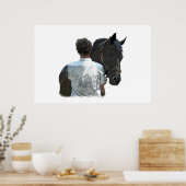 Mann mit Pferdeschlittenposter Poster (Küche)