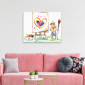 Mann mit Pinsel und stehend von einem Aasel Leinwanddruck (Insitu (Wohnzimmer))