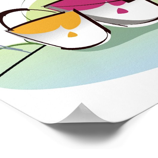 Mann mit Pinsel und stehend von einem Aasel Poster (Ecke)