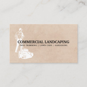 Mann mit Rasenmäher Visitenkarte