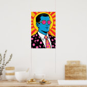 Mann mit rosa Sonnenbrille Pop Art Poster (Küche)