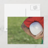 Mann mit Rugby-Kugel Postkarte (Vorne/Hinten)