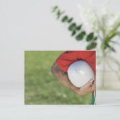 Mann mit Rugby-Kugel Postkarte (Stehend Vorderseite)