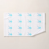 Mann mit Silhouette Gradient & Heartbeat Blue Handtuch (Handtuch)