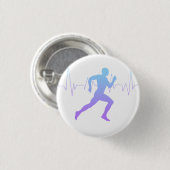 Mann mit Silhouette Gradient & Heartbeat Line Button (Vorne & Hinten)