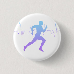 Mann mit Silhouette Gradient & Heartbeat Line Button