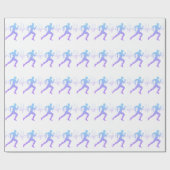 Mann mit Silhouette Gradient & Heartbeat Line Geschenkpapier (Flach)