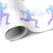 Mann mit Silhouette Gradient & Heartbeat Line Geschenkpapier (Rolleneckpunkt)