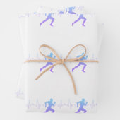 Mann mit Silhouette Gradient & Heartbeat Line Geschenkpapier Set (Beispiel)