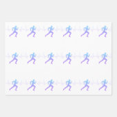 Mann mit Silhouette Gradient & Heartbeat Line Geschenkpapier Set (Vorderseite)