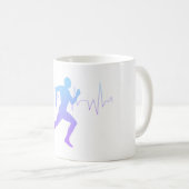 Mann mit Silhouette Gradient & Heartbeat Line Kaffeetasse (VorderseiteRechts)