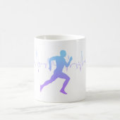 Mann mit Silhouette Gradient & Heartbeat Line Kaffeetasse (Mittel)