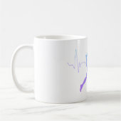 Mann mit Silhouette Gradient & Heartbeat Line Kaffeetasse (Links)