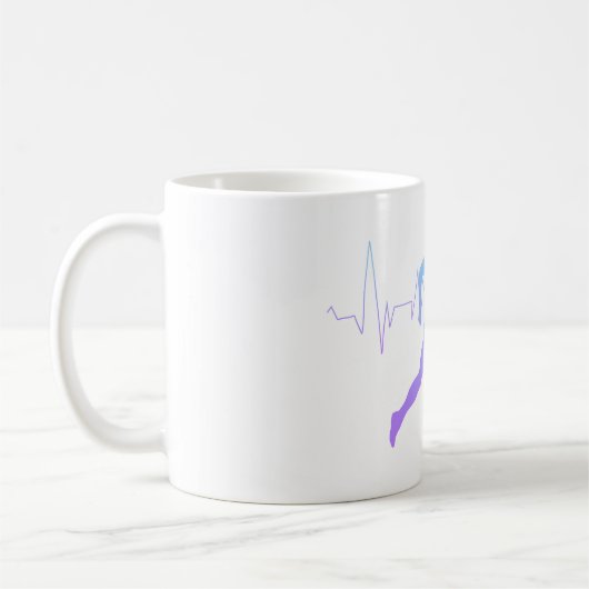 Mann mit Silhouette Gradient & Heartbeat Line Kaffeetasse (Links)