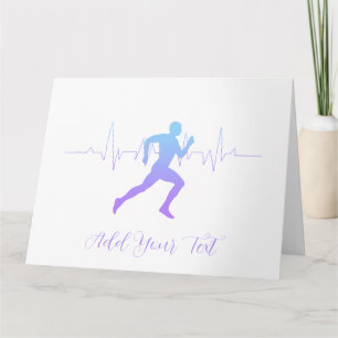 Mann mit Silhouette Gradient & Heartbeat Line Karte