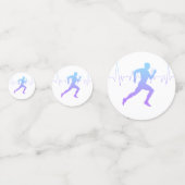 Mann mit Silhouette Gradient & Heartbeat Line Konfetti (Rückseiten)
