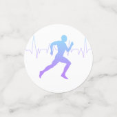 Mann mit Silhouette Gradient & Heartbeat Line Konfetti (Klein Vorderseite)