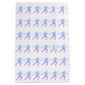 Mann mit Silhouette Gradient & Heartbeat Line Mittlere Geschenktüte (Rückseite)