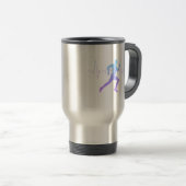 Mann mit Silhouette Gradient & Heartbeat Line Reisebecher (VorderseiteRechts)