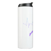 Mann mit Silhouette Gradient & Heartbeat Line Thermosbecher (Nach links gedreht)