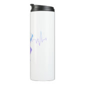 Mann mit Silhouette Gradient & Heartbeat Line Thermosbecher (Nach rechts gedreht)