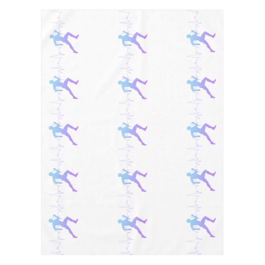 Mann mit Silhouette Gradient & Heartbeat Line Tischdecke (Vorderseite)