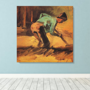 Mann mit Stock gebückt von Vincent van Gogh Leinwanddruck