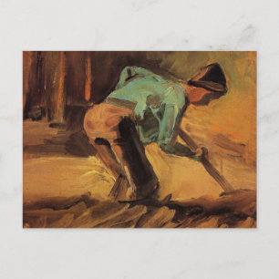 Mann mit Stock gebückt von Vincent van Gogh Postkarte