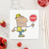 Mann mit Stopp-Sign-Napkins Serviette (Beispiel)