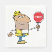 Mann mit Stopp-Sign-Napkins Serviette (Vorderseite)