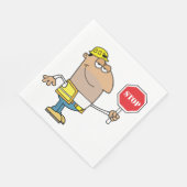 Mann mit Stopp-Sign-Napkins Serviette (Ecke)