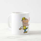 Mann mit Stopp-Signing-Tasse Kaffeetasse (Vorderseite Links)