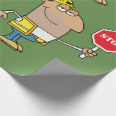 Mann mit Stoppschild Geschenkpapier (Ecke)