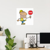Mann mit Stoppschild Poster (Heimbüro)