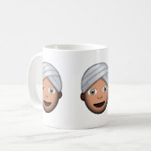 Mann mit Turban Emoji Kaffeetasse (Vorderseite Links)