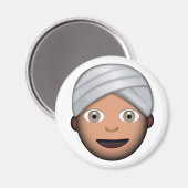 Mann mit Turban Emoji Magnet (Vorderseite/Rückseite)